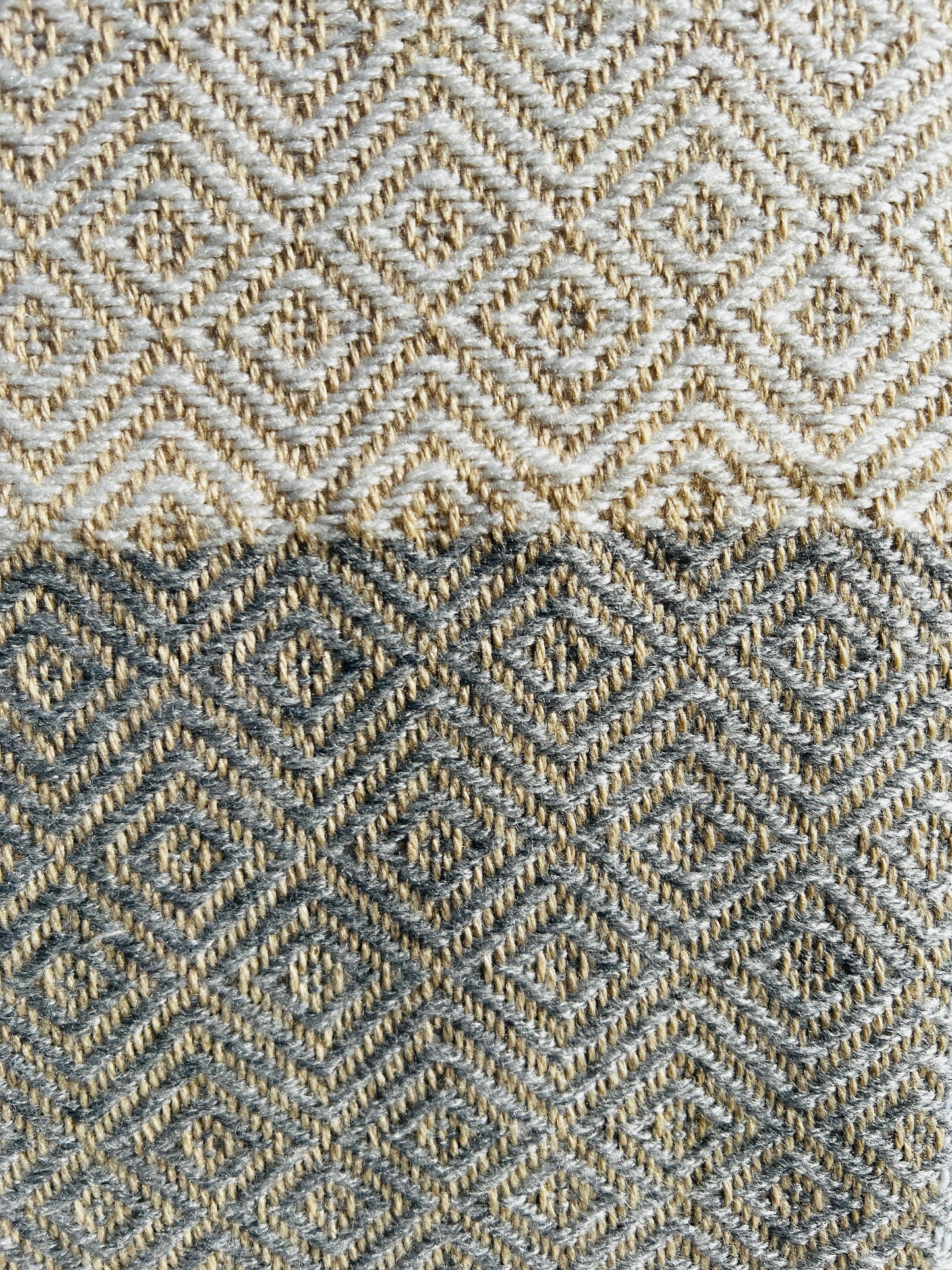 Alpaka Decke 100% Baby Alpaka Wolle Beige Weiß Grau