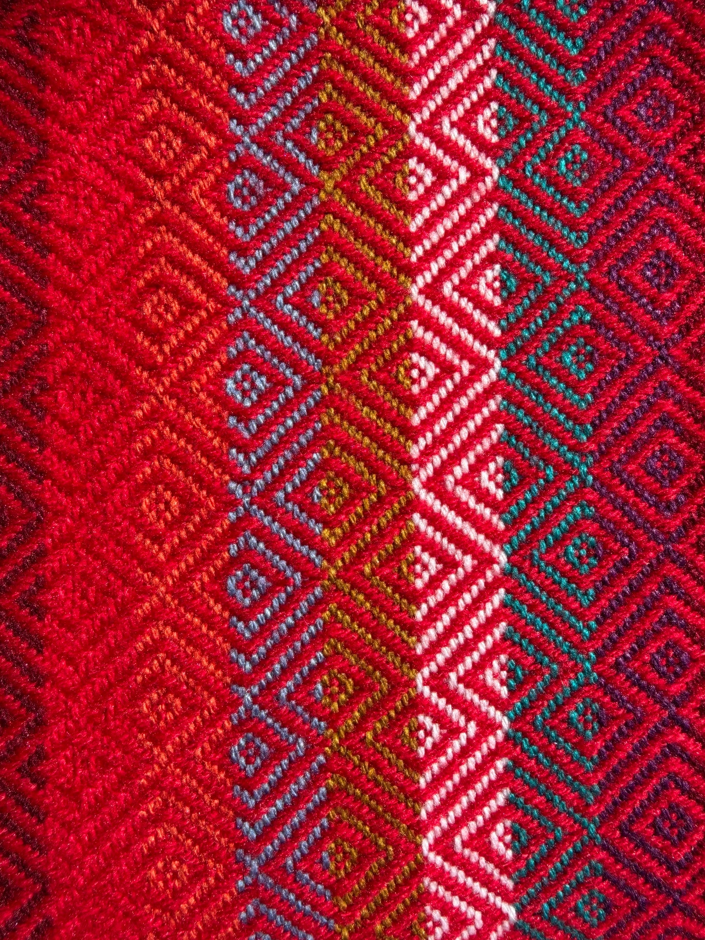 Alpaka Decke 100% Baby Alpaka Rot Bunt