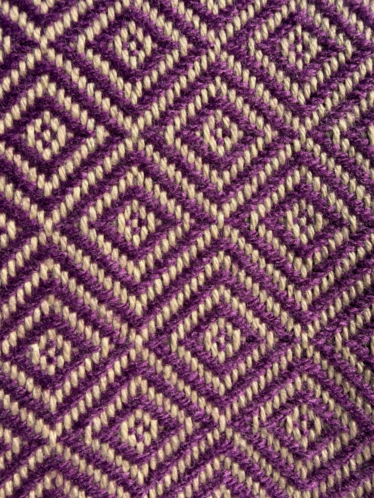 Alpaka Decke aus 100% Baby Alpaka Wolle Violett Beige