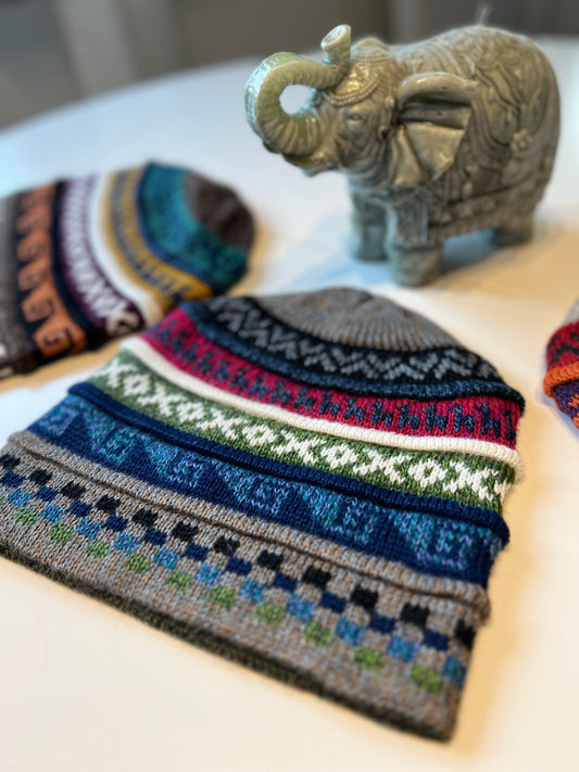 Reversible beanie 50% baby alpaca wool anthracite