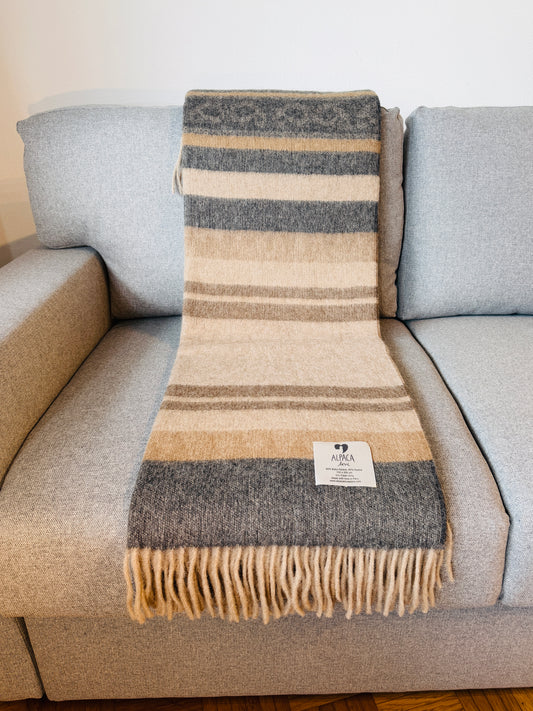 Decke Alpaka Special Edition Beige Grau