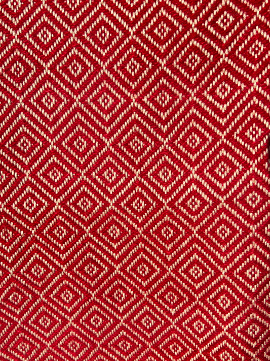 Alpaka Decke 100% Baby Alpaka Wolle Rot Beige