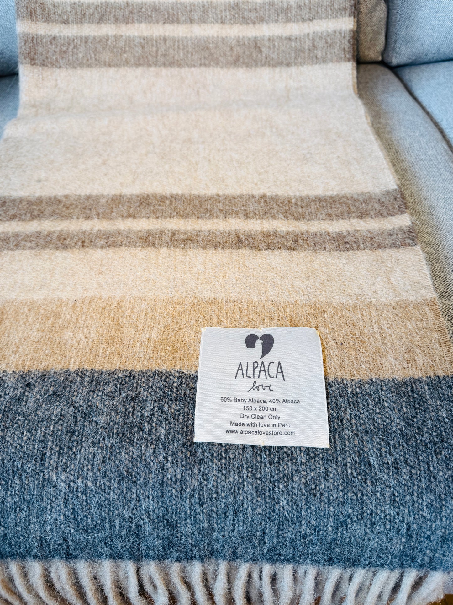 Decke Alpaka Special Edition Beige Grau