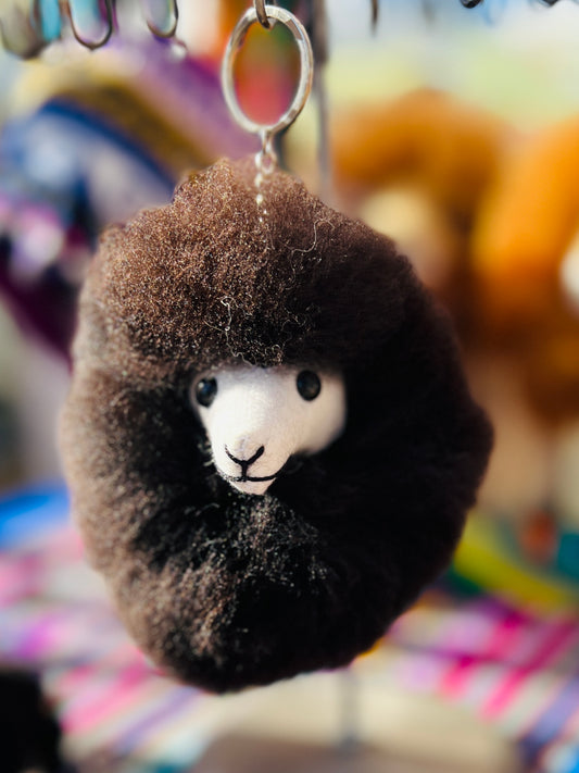 Schlüsselanhänger Blacky Baby Alpaka Wolle