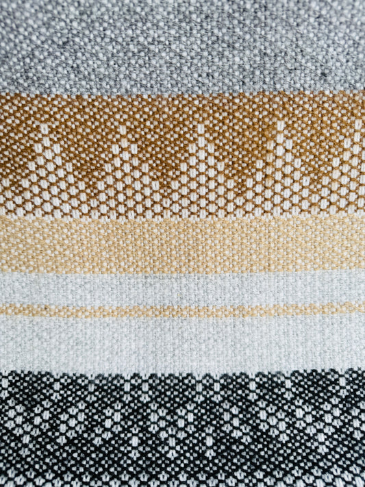 Alpaka Decke XL aus 100% Baby Alpaka Wolle in Schwarz Grau Beige