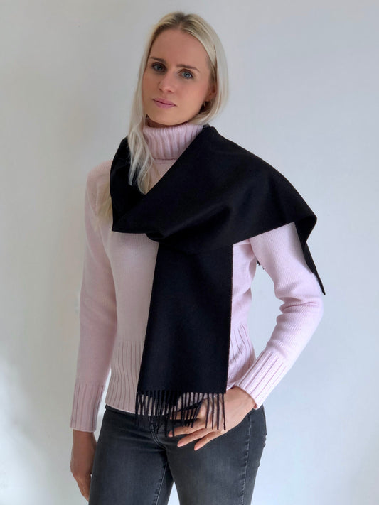 Scarf 100% Baby Alpaca Wool Black