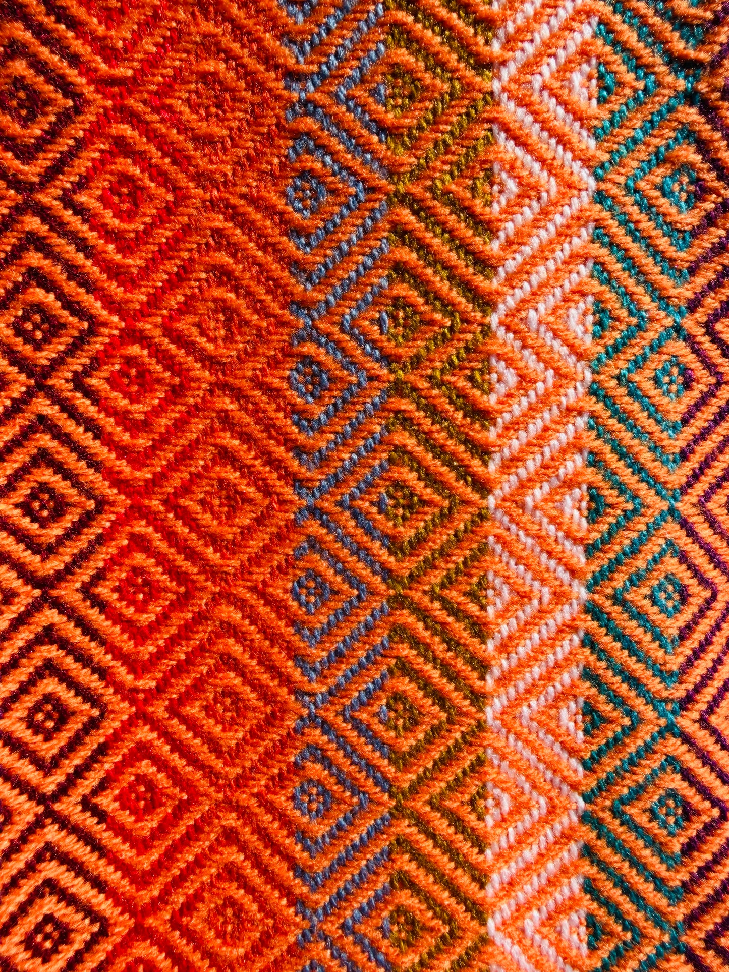 Alpaka Decke 100% Baby Alpaka Orange Neon Bunt