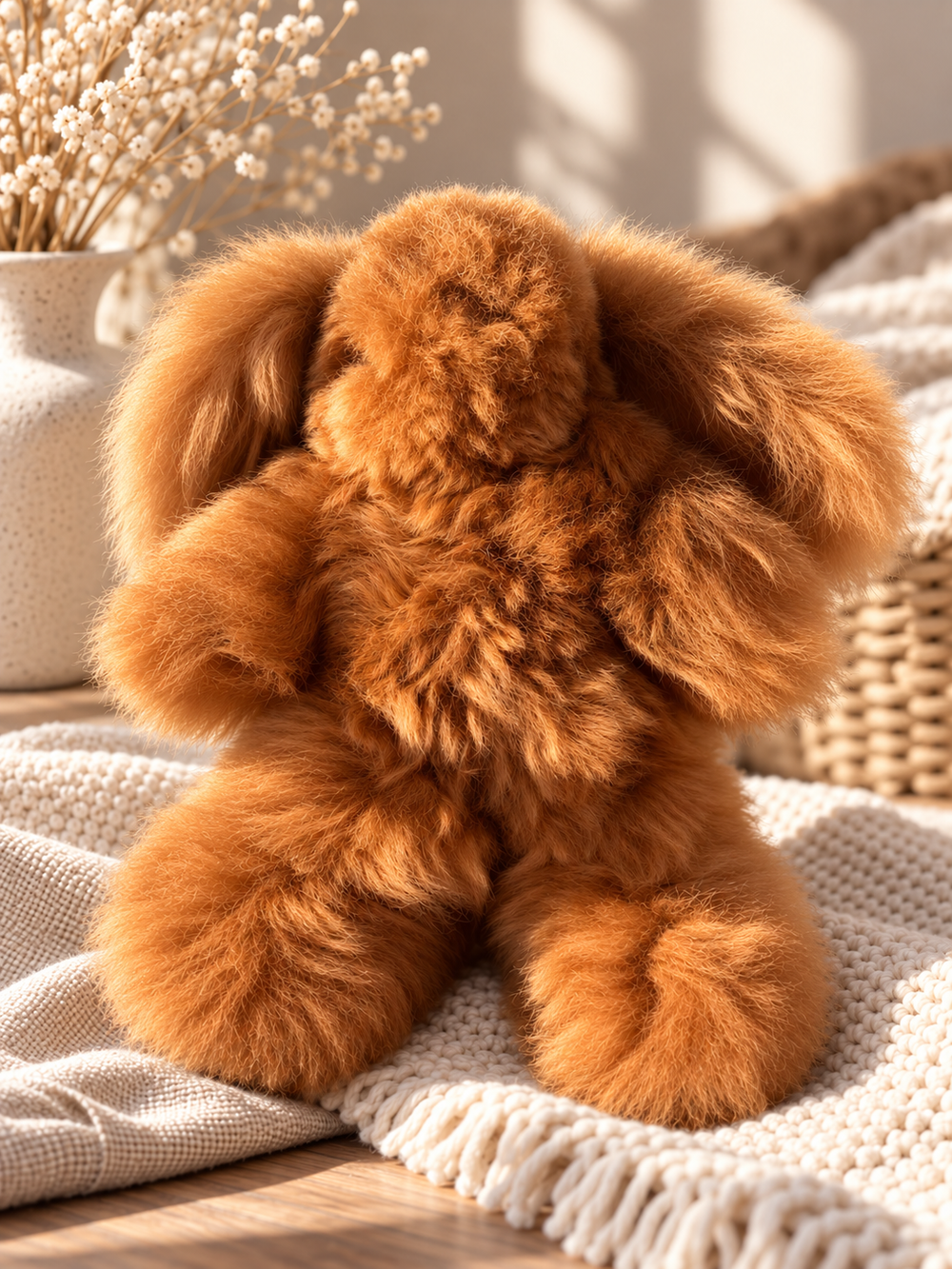 Hase lange Ohren 100% Baby Alpaka Schoko Braun