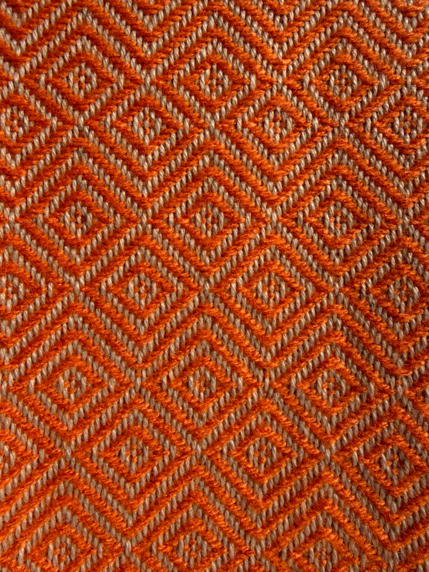 Alpaka Decke aus 100% Baby Alpaka Wolle Orange Neon Beige