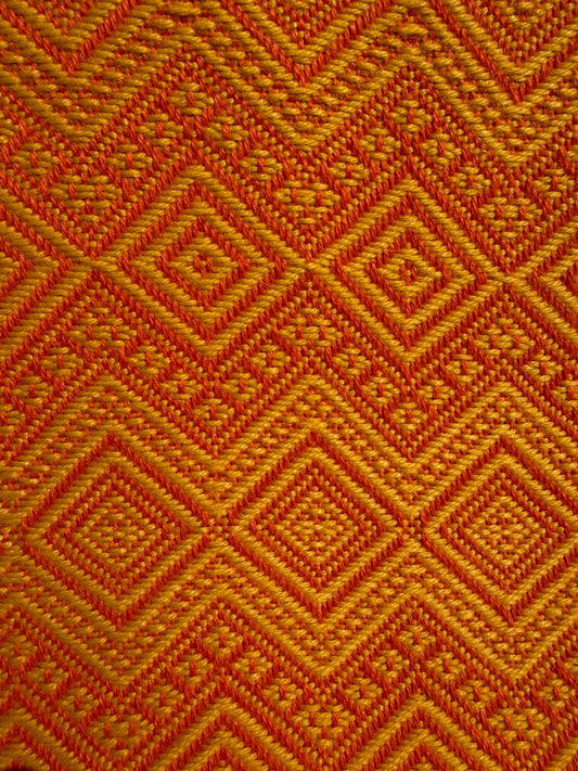 Alpaka Decke aus 100% Baby Alpaka Wolle in Gelb Orange