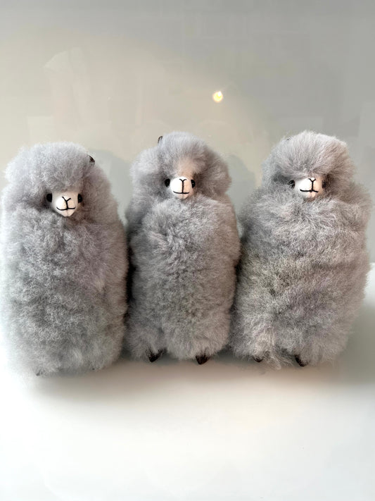 Alpaca cuddly toy grey