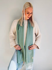 Stola 70% Baby Alpaka Wolle 30% Seide Grün