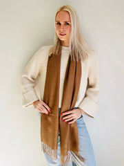 Stola 70% Baby Alpaka Wolle 30% Seide Camel