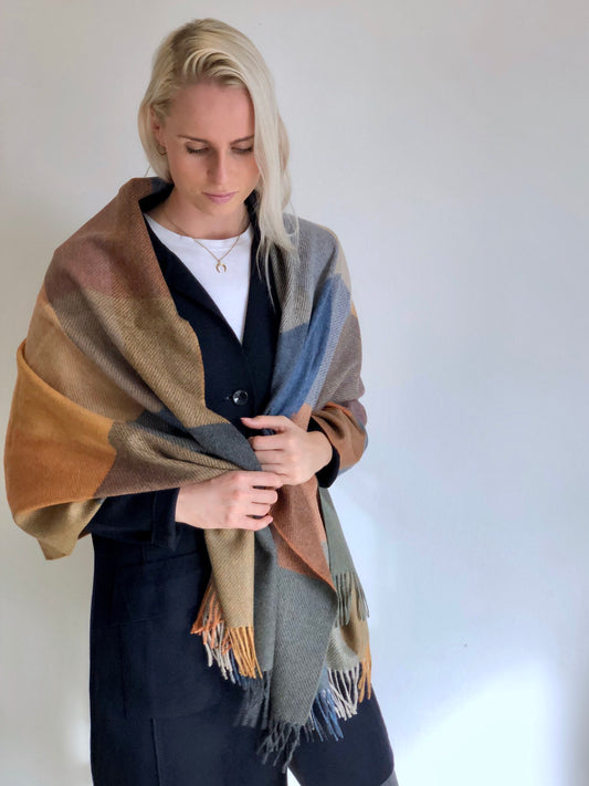 Stola 100% Baby Alpaka Wolle Bunt