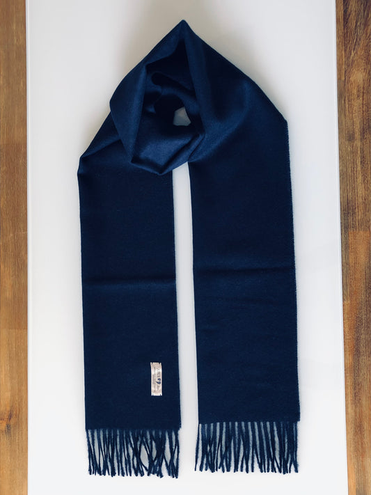 Schal 100% Baby Alpaka Wolle Marineblau