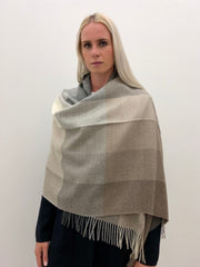 Stola grigio-marrone 100% lana baby alpaca