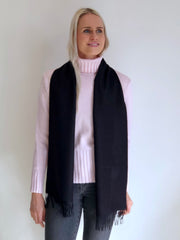 Scarf 100% Baby Alpaca Wool Black