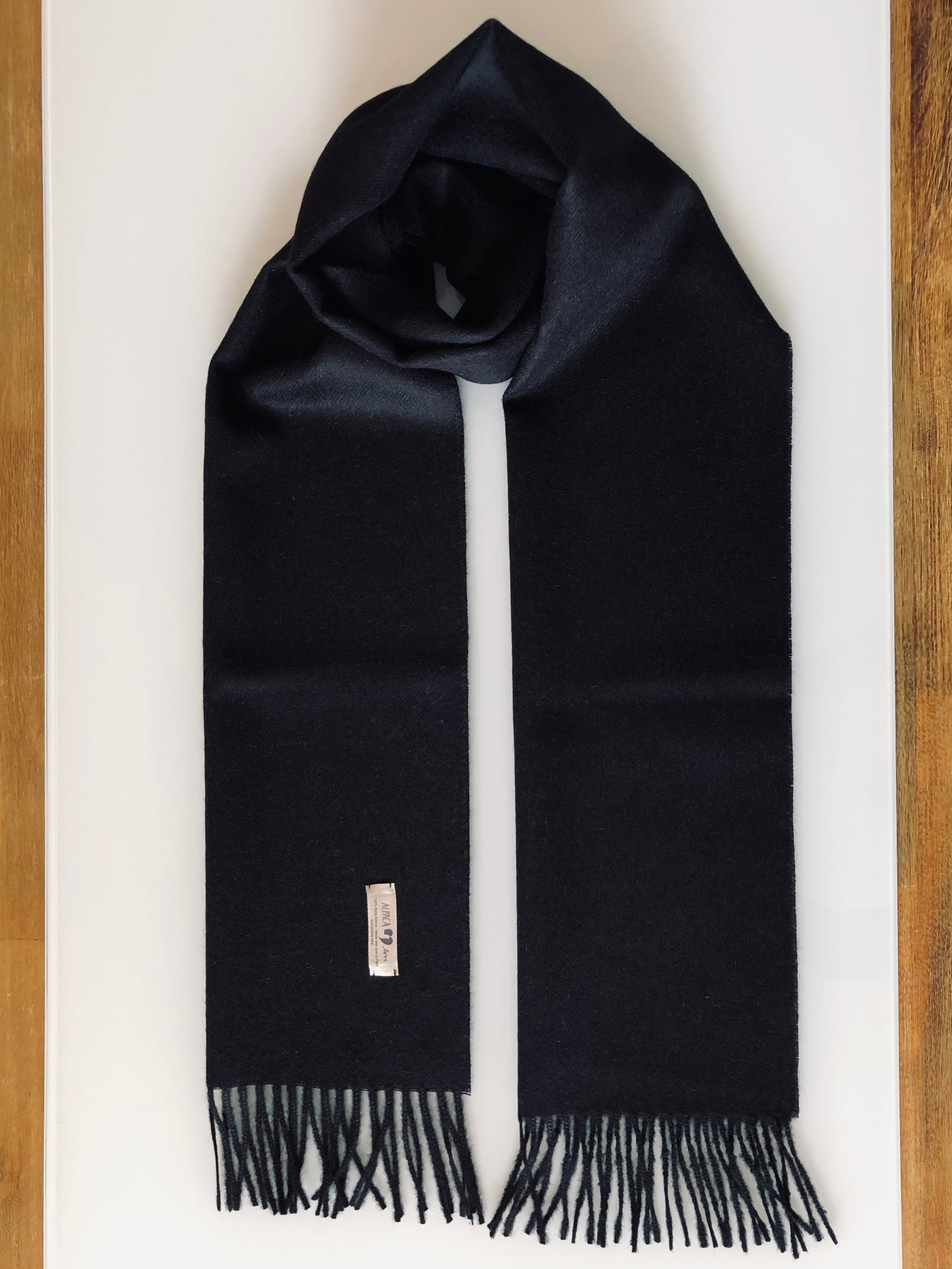 Scarf 100% Baby Alpaca Wool Black